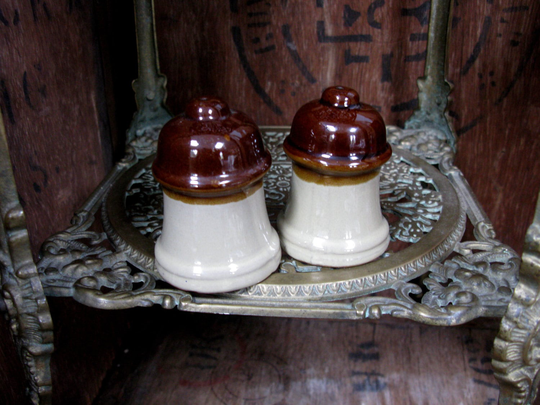 stoneware Salt & Pepper, Condiment Set, Shaker, Kitchenalia, Rustic Decor, Condiment, Farmhouse Country