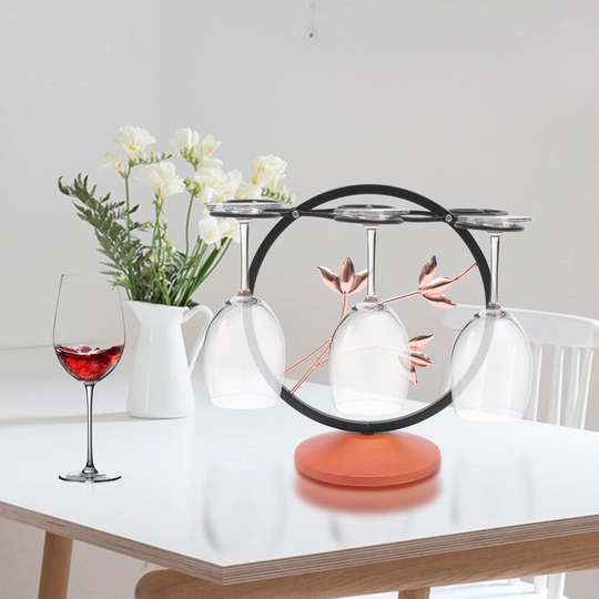 Aradia Tabletop Wine Glass Rack in Orange/Black