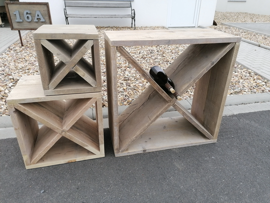 stackable Wine Racks, Made With Vintage Wood