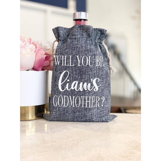 Godmother Liquor Bag Proposal, Custom Liquor Bag, God Mother Moment, Gift, Mother, Will You Be My Nina, Madrina Gift