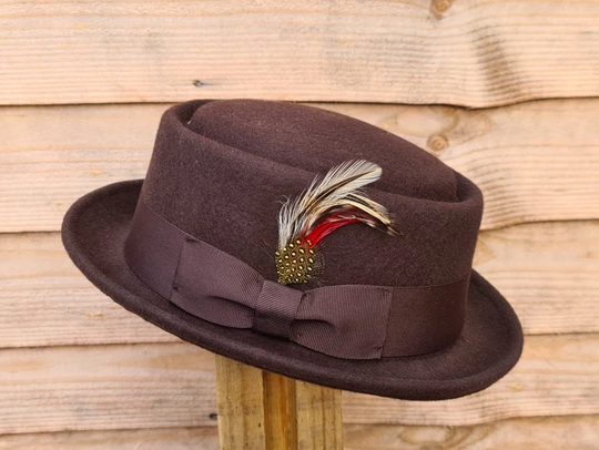 Pork Pie | Fedora Unisex 100 % Wool Pork Pie Hat Vintage Short Brim Trilby Hat For Men, Women Heisenberg