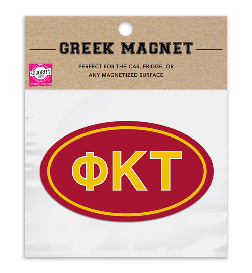 Phi Kappa Tau Oval Fraternity Car Magnet Set Of 2 Removable No Residue All Weather Magnets For Guys & Student Drivers