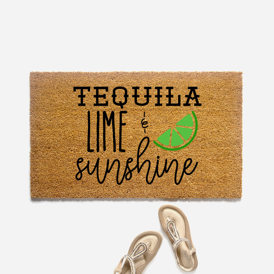 Tequila Lime & Sunshine Doormat, Summer Welcome Mat, Housewarming Gift, Cute Door Mat