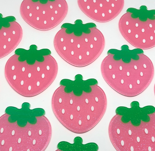 strawberry Magnet Large, Glitter Fruit Magnet, Food Fridge Dorm Room Decor, Cute Office Supply, Locker Cubicle Decor