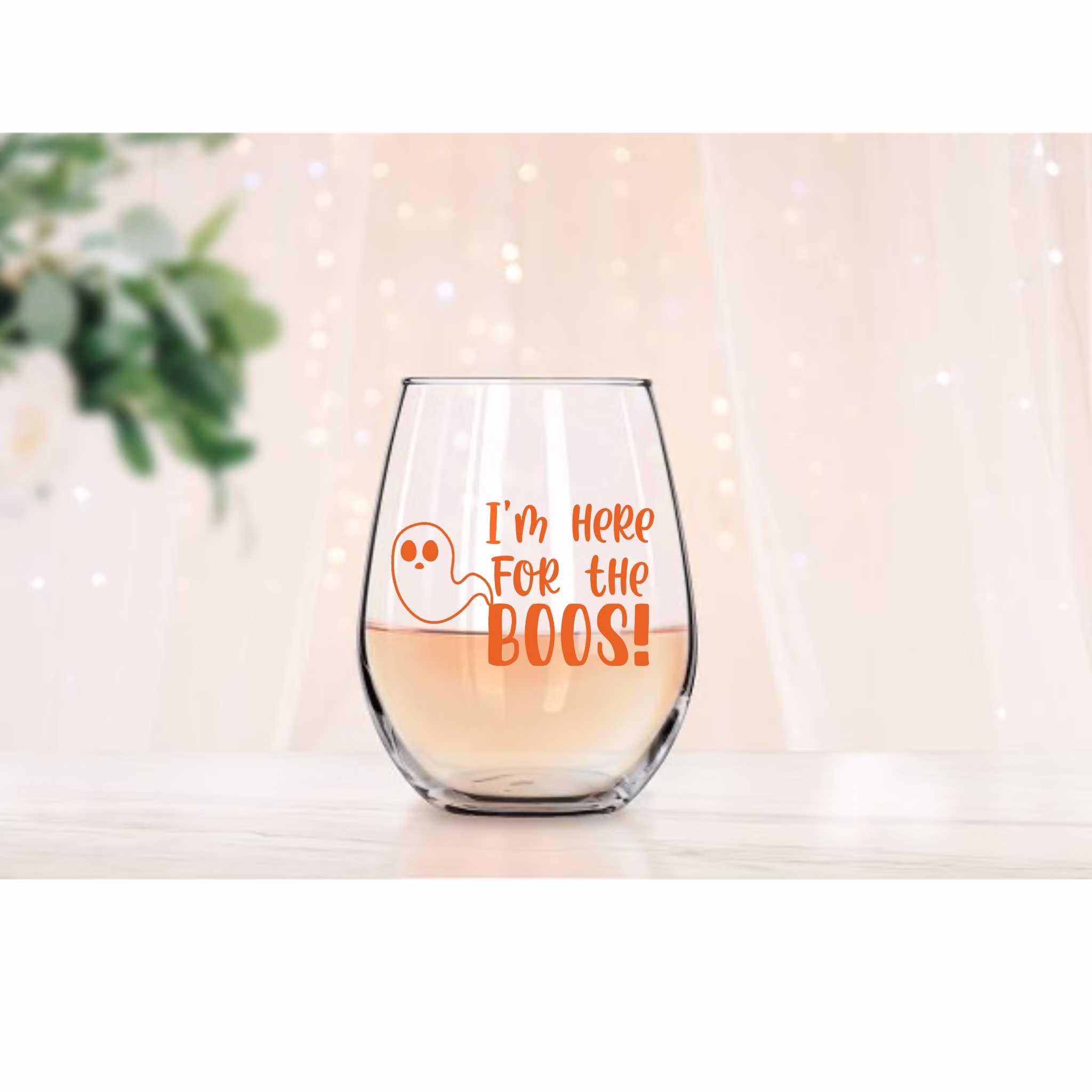 I'm Here For The Boos Wine Glass, Fall Halloween Halloween, Glasses, Stemless