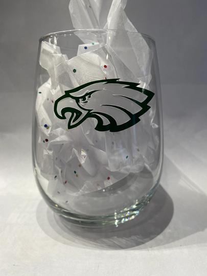 Philadelphia Eagles Stemless Wine Glass