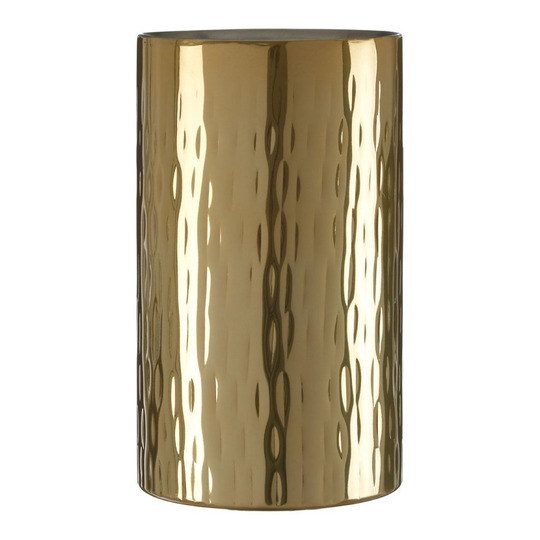 Mixology Wine Cooler Hammered Effect Reflective Brass Finish