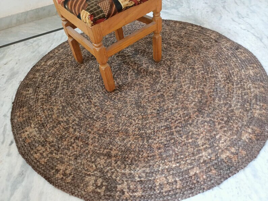 4' 5' 6' 7' 8' 9' 10' Round Ripaz Hand Braided Jute Rug Area Handmade, Natural