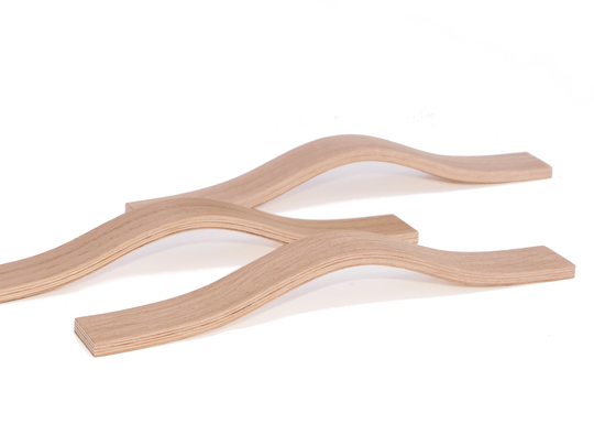 Modern, Stylish, Wooden Furniture Drawer Pulls, Handles. 2 Sizes 195 & 230 Mm. Natural European Oak Finish