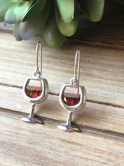 Silpada Jewelry - Retired ~ Sterling Silver Red Wine Dangle Earrings