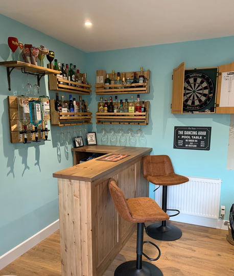 Wooden Wall Mounted Garden Bar, Outside Or Indoor Bar - Gin, Wine, Beer Summerhouse, Mancave, Pub Shed