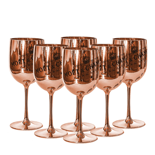 Moet & Chandon Ice Imperial Acrylic Champagne Glasses - Rose Gold Set Of 6