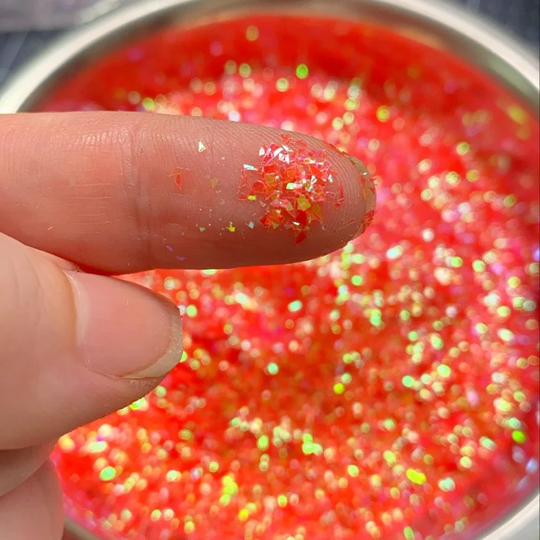 Orange Iridescent Shards Glitter - 5G/15G/30G- Resin Nail Art Slime Jewelry Shaker Gift Loose Winter Christmas