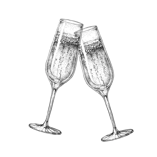 Champagne Glasses Vector by Ganna Bozhko - Wrapped Canvas Graphic Art