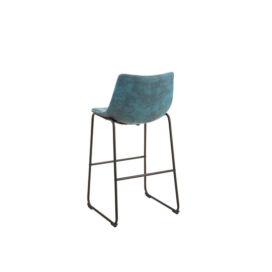 Set Of 2 Fabric Bar Chairs Blue