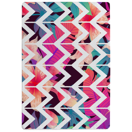 Lyons Tropical Zig Zags Shaggy Blue/Purple Rug