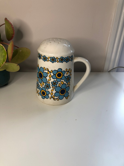 Vintage Mid Century Floral Flour Shaker