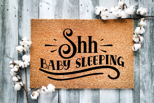Door Mat, Funny Doormat, Shh Baby Sleeping, Home, New House, Housewarming Gift, Welcome Closing Wedding Gift - 61