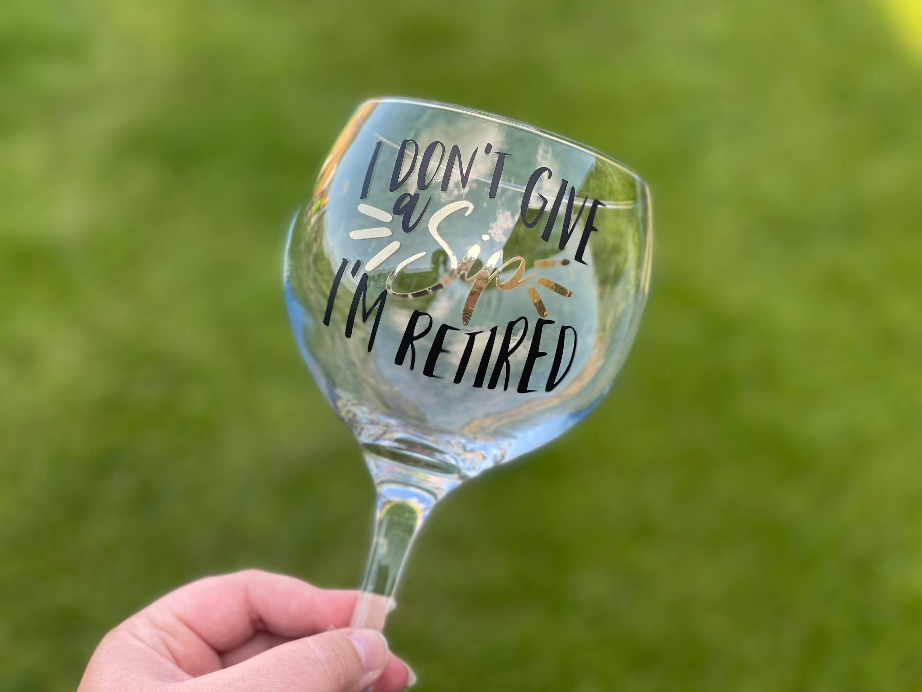 Retirement Gin Glass - Gift Leaving Personalised