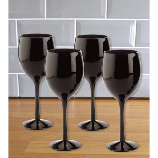 Black Wine Glasses Set of 4