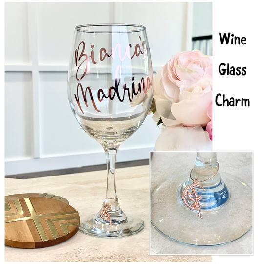 Madrina Wine Glass & Charm, Best Friend Gift, Godmother Propuesta, Quieres Ser, Will You Be My Godmother, Madrina, Nina