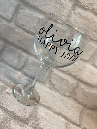 Personalised Birthday Gin Glass | Bridesmaid Wedding Gift 21st 18Th Decal Present