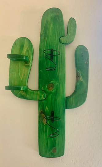 Cactus Wooden Wine Rack