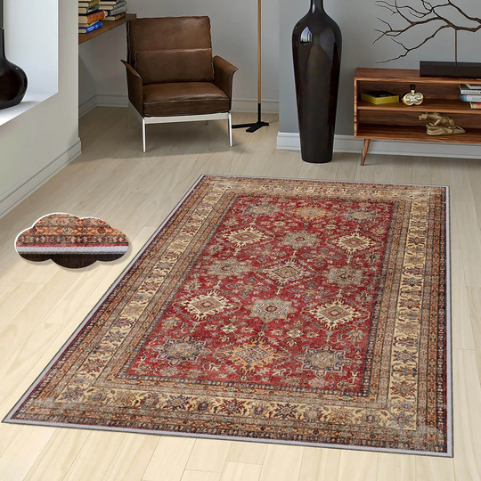 Daubenton Flatweave Brown/Red Rug