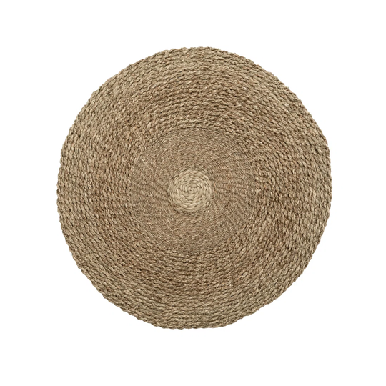 Round Solid Colour Handmade Braided Natural Area Rug