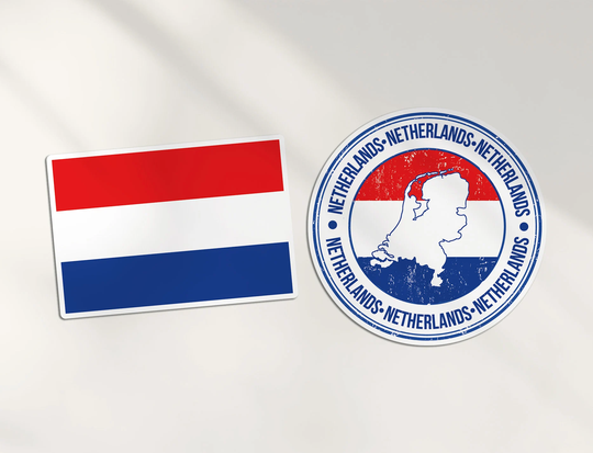 2 X 10cm Netherlands Vinyl Stickers - Dutch Holland Country Map Flag Holiday Travel Adventure Luggage Gift Kids Boys Girls Sticker #78646
