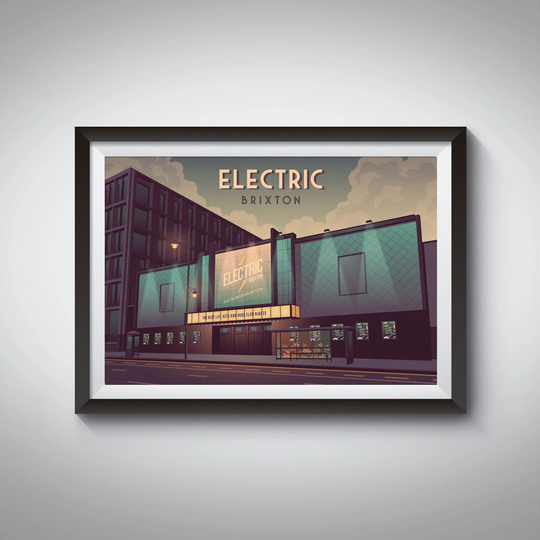 Electric Brixton Nightclub Poster, South London, The Fridge Nightclub, London Architecture, Music Venue, Vintage Travel Print, Retro Artwork