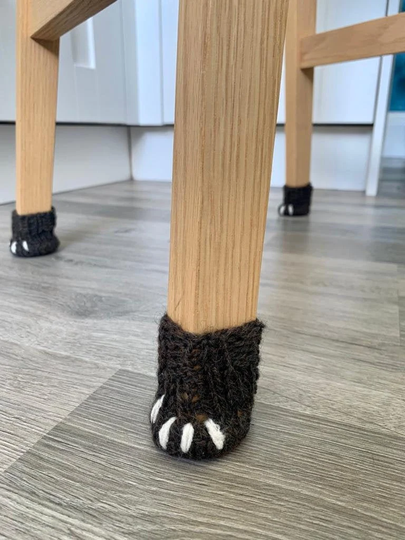 Animal Paw Knitted Chair Socks - Pack Of 4