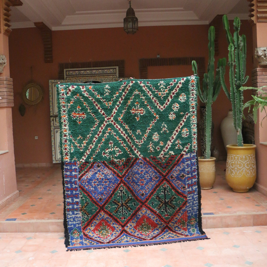 Genuine Moroccan Wool Rug, 6x7 Ft Carpet
