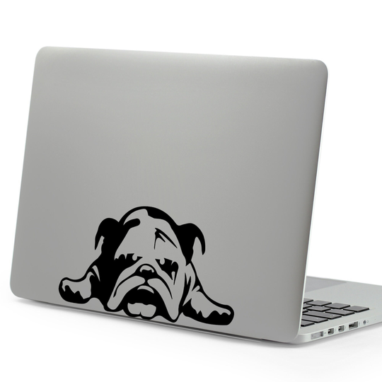 Bulldog Peeking Sticker | Vinyl Dog Decal Window Decal Laptop Car