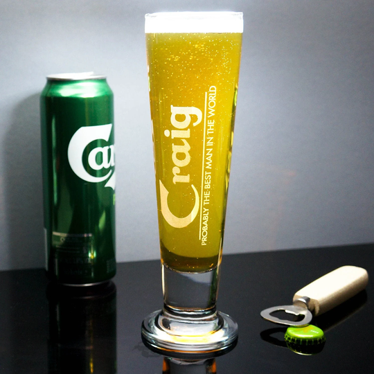 Probably The Best Groomsman Groomsmen Man Usher Gift Ever Personalised Beer Ale Glass Birthday Christmas Wedding