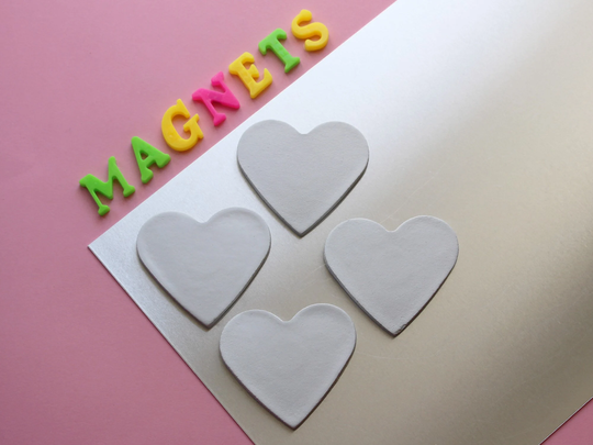 4 Pk Blank Heart Magnets, Paint Your Own Magnets