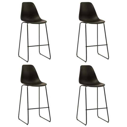 Bar Chairs 4 Pcs Gray Plastic