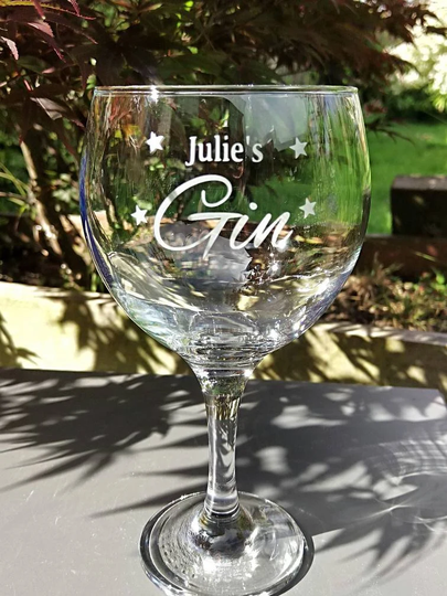 Personalised Engraved Gin Glass - New & Tonic