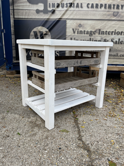 Rustic Farmhouse Butchers Block Finished in Solid White