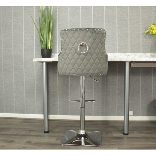 GREY Velvet SANTORINI Swivel Bar Stool Kitchen/Dining/Breakfast Chair
