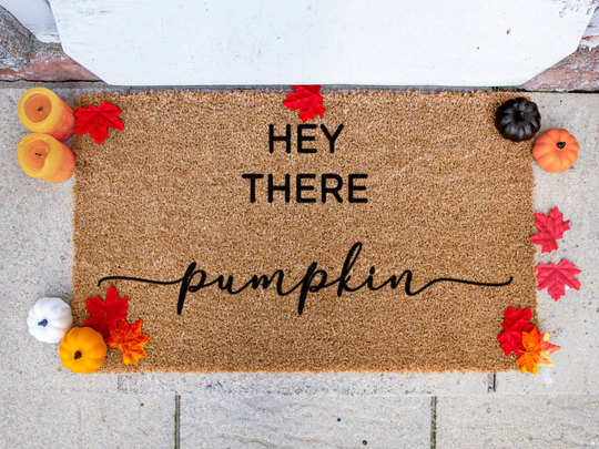 Hey There Pumpkin - Funny Doormat Welcome Mat A Housewarming Gift Halloween Fall Decor