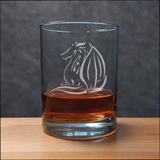 Dragon Whiskey Glass - Choose From 7 Different Dragons Fantasy Personalized Gift Free Personalization