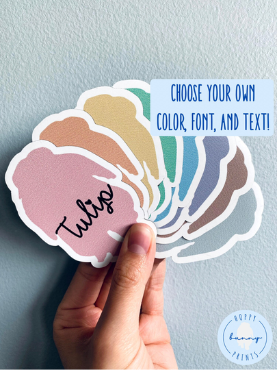 Two Multi-Colored Bunny Silhouette Magnets | Waterproof/Weatherproof