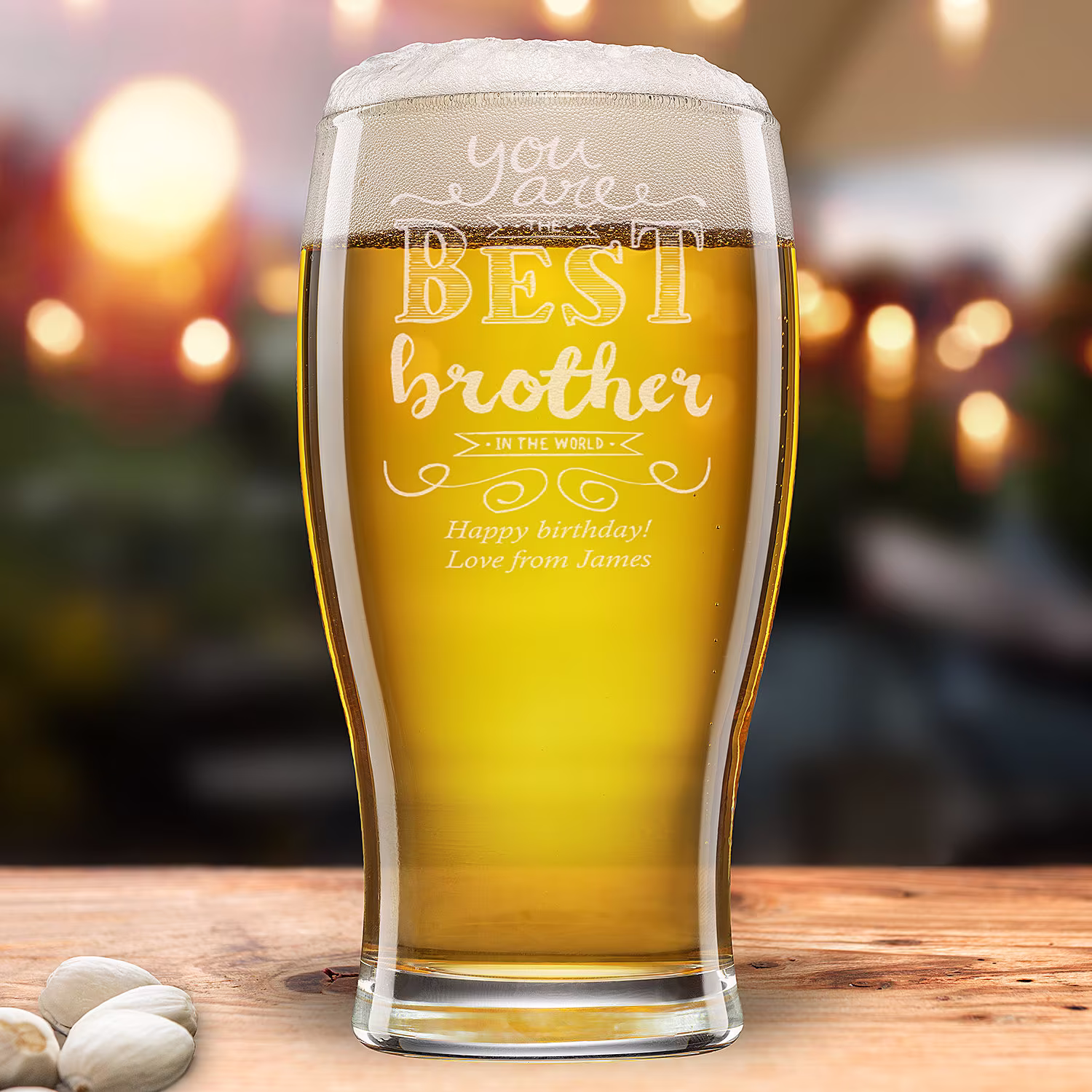 Gift For Brother Personalised Engraved Beer Glass