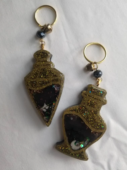 Gold & Black Potion Keychains
