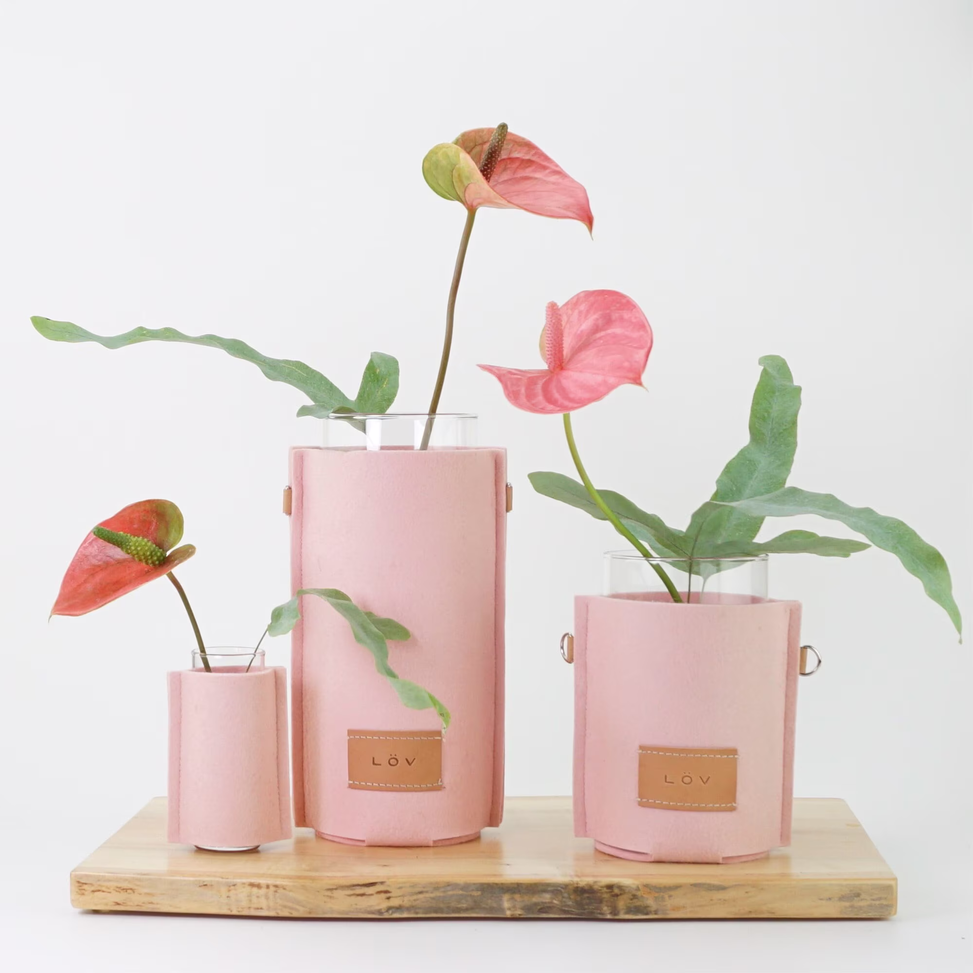 Nordic Felt Vase | Pepperberry Pink Merino Wool Cover