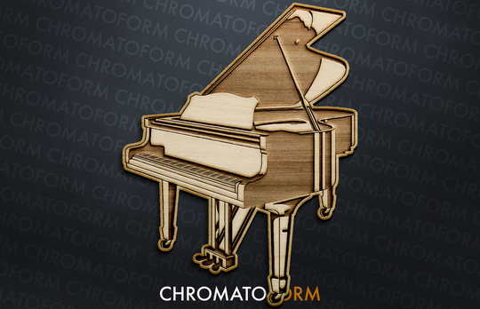 Grand Piano Refrigerator Whiteboard Magnet - Laser Engraved