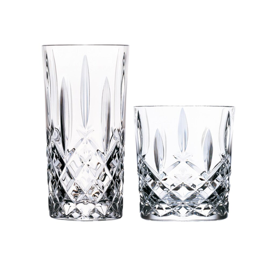 12pc Whiskey Tumblers Highball Glasses Set RCR Crystal Cut Glass Glassware