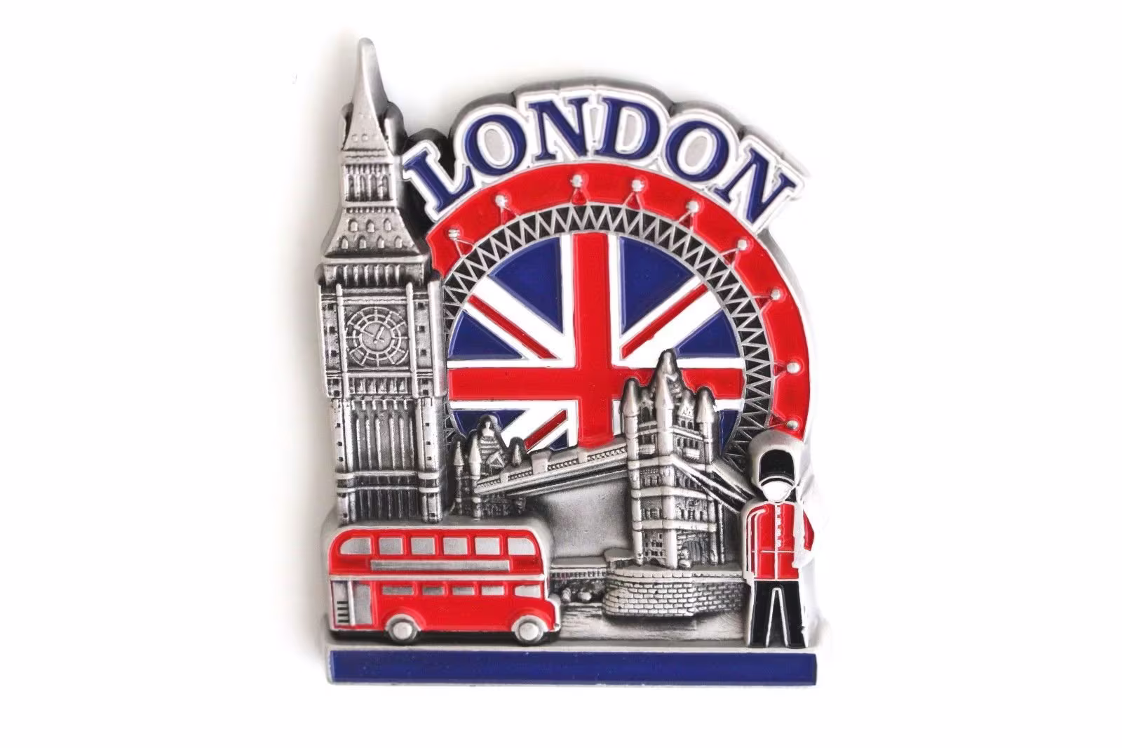 London - 3D Metal Fridge Magnet For Kitchen Refrigerator Unique Stylish Design Holiday Souvenir Gift