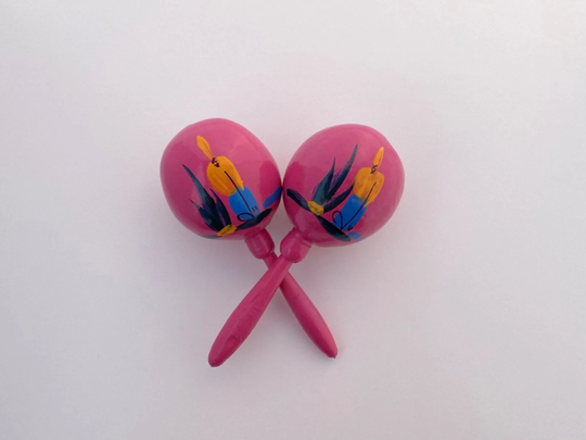 Each Maraca Magenta Traditional Wedding Maracas Gift Birthday Party Favor Gifts For Guests Shaker Fun Festive Musical Mexican Mexico